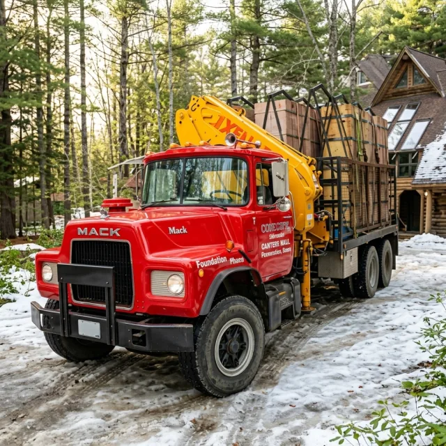Sawyer Brothers red Mack work truck