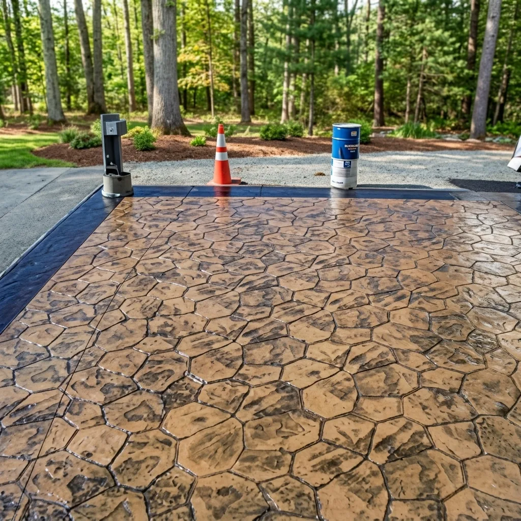 Sawyer Brothers decorative stamped concrete patio
